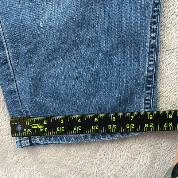 Riders By Lee Women's Capri Jeans Size 32x28 Measured Blue Denim Cropped Casual - Picture 7 of 11
